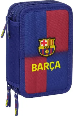 FC Barcelona Federmäppchen 3-stöckig – Offizielles Lizenzprodukt Mit 39 Teilen