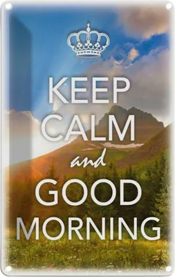 Produktbild von vianmo Blechschild 18x12 cm Keep Calm and good Morning Yoga