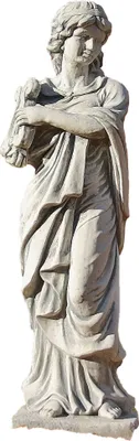 Produktbild von Skulptur Frau mit Harfe aus Steinguss perfekt für den Garten die Terrasse oder den Vorgarten ist Frostfest Witterungsbeständig und Neu 118cm H, PO-406