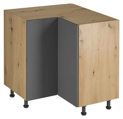 Immagine prodotto di Mobile angolare inferiore VALEN - 79x79 cm, rovere artigianale / grigio