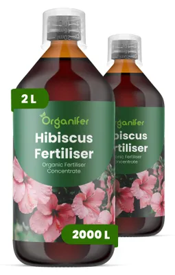 Obrázek produktu pro Ibištek Tekuté Hnojivo 2x1 L – 2-1-8 NPK – Pro Ibištek – Podporuje Bohatú Tvorbu Květů & Vitalitu – Organifer