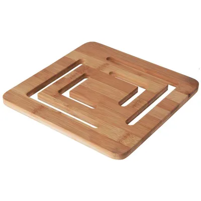Image de Sous-verres en bois de bambou pour casseroles chaudes - Protégez votre table