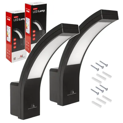 Produktbild von 2x Maclean LED-Fassadenleuchte 800 lm IP54 10 W Tageslichtweiß (4000 K) Farbe: Schwarz MCE343 B