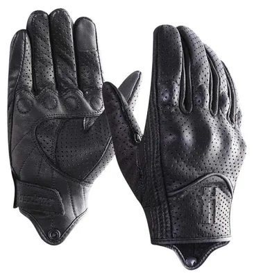 Immagine prodotto di Guanti da moto in pelle da uomo, con funzione touchscreen, ideali per l'inverno