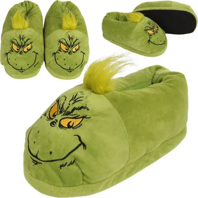 Obrázek produktu pro Grinch Zelené uni pantofle, teplé, měkké 45-46 EU