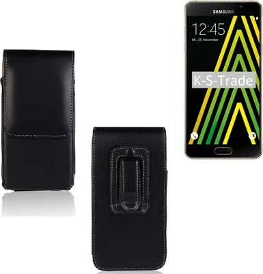 Produktbild von K-S-Trade Gürteltasche kompatibel mit Samsung Galaxy A5 (2016)  Schutz-Hülle Handy-Hülle mit Magnetverschluss  Holster in schwarz