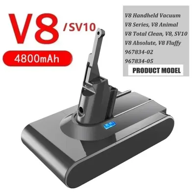 Produktbild von Ersatzakku - V8 Akku Staubsauger - Li-Ion 21,6V - 4800mAh Kapazität - Wiederaufladbarer Reserveakku - V8-4800mAh