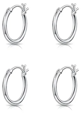 Immagine prodotto di Set di 2 orecchini a cerchio mini in argento sterling 925