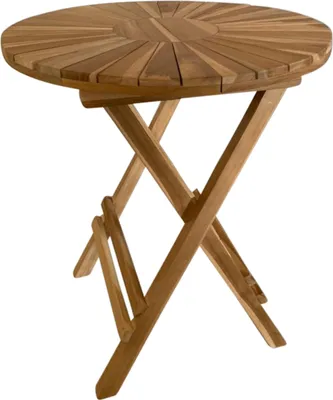 Immagine prodotto di AXI Gia Tavolo da Giardino, Pieghevole, Rotondo in Legno di Teak Ø 60 cm | Tavolo da Bistrot per Terrazza / Balcone / Esterni | Mobile da Esterno