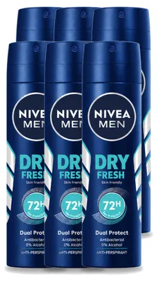 Produktbild von 6 x NIVEA MEN Dry Fresh Deodorant Spray - 150 ml - Vorteilspackung - 6 Stücke