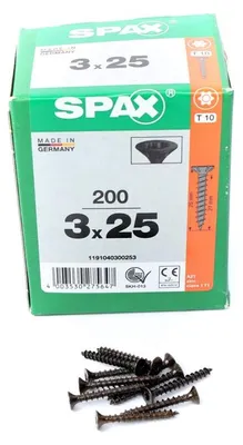 Obrázok produktu pre SPAX BLAX, Skrutka, Oceľ, Drevo, Plochý, Univerzálny nástroj, Zapustená hlava