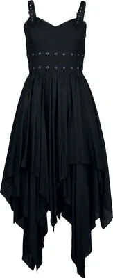Produktbild von Gothicana by EMP Damen schwarzes mittellanges Kleid mit Schnallen M