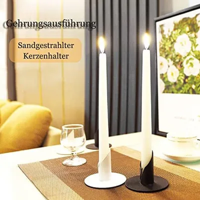 Schwarze Kerzenhalter Set von 2 - Elegante Tischdekoration für Wohnzimmer und Esszimmer