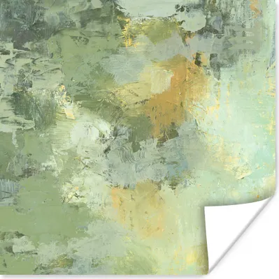 Produktbild von MuchoWow® Poster Ölgemälde grün 30x30 cm - Wandposter - Printing