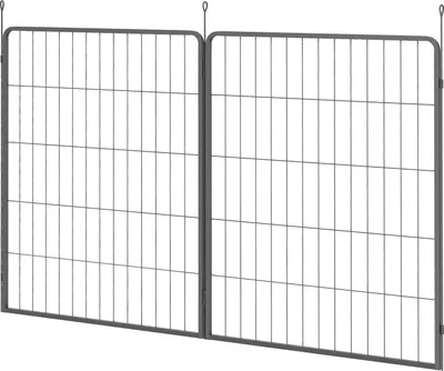 Immagine prodotto di set di 2 pannelli di recinzione per cani per recinti esterni, 80 x 100 cm in acciaio, per cani di piccola e grande taglia Nero Aosom