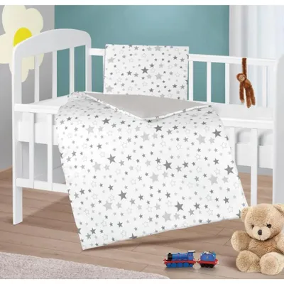 Obrázek produktu pro Peřinka a polštářek pro kojence - 75x100 cm, 42x32 cm - Šedá,Bílá