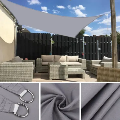 Obrázek produktu pro Venkovní markýza Vodotěsná ochrana proti slunci pro zahradu terasu balkon Oxford látková markýza čtvercová, 4 m, šedá
