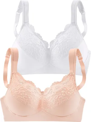 Produktbild von PETITE FLEUR Soft-BH pfirsich+weiß Größe 100 Cup F