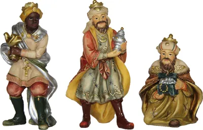 Produktbild von Krippenfiguren Heilige Drei Könige 3-teilig für 8 cm Figuren Polyresin