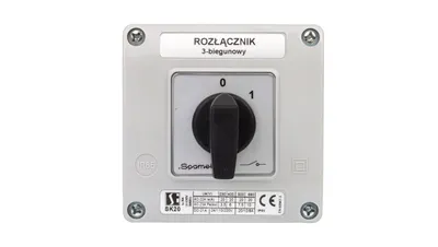 Produktbild von Nockenschalter 20A, Trennschalter 0-1 (3-polig), im OB11-Gehäuse,