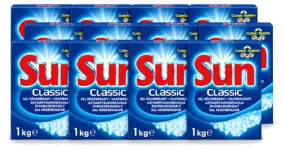 Produktbild von 12 x Sun Classic Spülmaschinensalz - 1 kg - Vorteilspackung - 12 Stücke