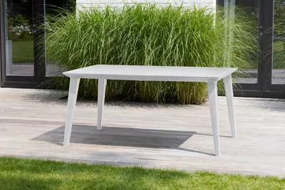 Produktbild von ALLIBERT by KETER LIMA Gartentisch rechteckig 160 cm, weiß, Resin, für bis 6 Personen