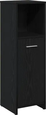 Produktbild von vidaXL Badezimmerschrank aus schwarzer Eiche, 30 x 30 x 95 cm, Holzwerkstoff
