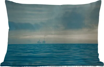 Produktbild von MuchoWow® Outdoor Kissen - Nordsee - Nebel - Wasser - 60x40 cm - Wetterfest - Lounge Kissen - Zierkissen - Kissen für Innenräume