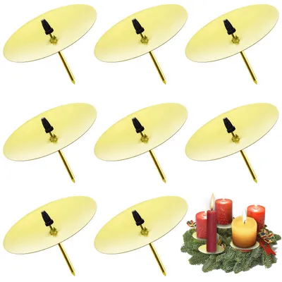 8er-Set Adventskranz-Kerzenhalter, Gold, Ø 6 cm, Metall