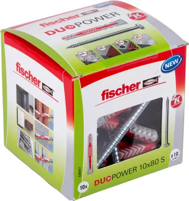 Obrázek produktu pro fischer Duopower 10 x 80 S se šroubem, balení po 10 ks.