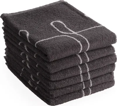 Produktbild von DoubleDry Küchentücher Baumwolle - 50x50cm - Frotteetücher - Hochwertige Küchenhandtücher - Besteck, Grau