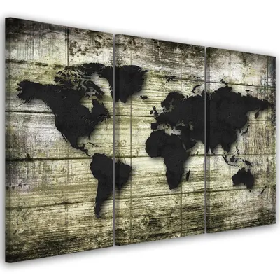 Produktbild von Triptychon auf leinwand abstraktionen - schwarz 60x40 cm Feeby schwarz wandbild bereit zum aufhängen