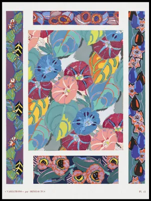 Image de Affiche 75 x 100 cm Fleurs Art déco v.15, Bénédictus Vintage pour le salon
