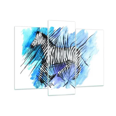 Produktbild von Bilder auf glas - Zebra Streifen Tierwelt Pelz - 130x100cm - Glasbilder - Wandbilder - Kunstdruck - zum Aufhängen bereit - Wanddekoration aus Glas - Glas Bilder - Wandbild auf Glas - GCB130x100-2986