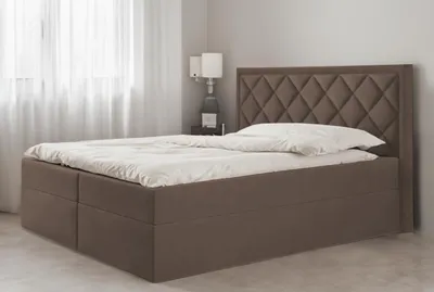Produktbild von Bett, Boxspringbett DORMI, mit T25 Topper, Federkern, Doppelbett, Stauraum, 180x200 cm, (Braun - Itaka 20)