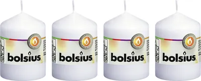Produktbild von 4er-Set Stumpenkerze - Höhe 8 cm - Durchmesser 5,8 cm - Weiß
