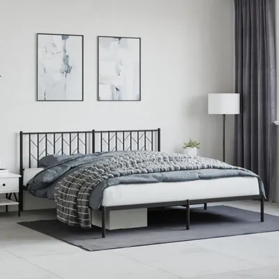 Immagine prodotto di Maison Exclusive - Letto con testiera in metallo nero 183x213 cm