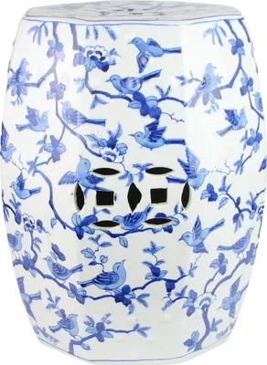 Immagine prodotto di Asianliving Sgabello da giardino in ceramica Porcellana smaltata Sgabello cinese Sgabello a tamburo Sgabello da giardino per interni/esterni 246-816
