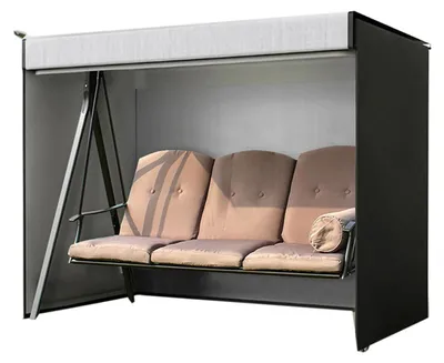 Image de Housse de protection pour balançoire - Housse de protection en Oxford 210D - Imperméable et résistante aux UV - Protège du vent et de la poussière - Pour meubles de jardin de 160x120x170 cm - Noir