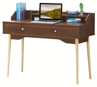 Productafbeelding van Bureau - Computertafel - Schrijftafel - Werkplek - Studiebureau - MDF Hout - Ruim Werkblad 120x44,5 cm