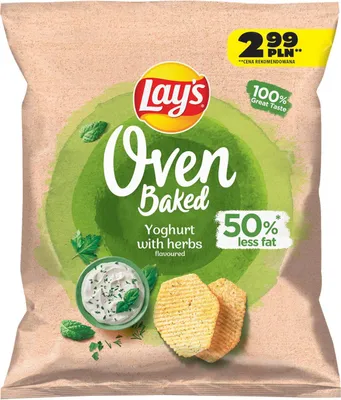 Obrázek produktu pro Bramborové lupínky Lay's Oven Baked s jogurtovou příchutí a bylinkami 40 G