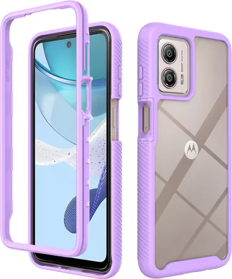Obrázek produktu pro Moto G53 Pouzdro, Hybrid Průhledné Zadní Kryt, Robustní TPU Nárazník, Nárazuvzdorné Pouzdro pro Motorola Moto G53 Fialová