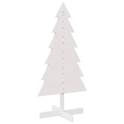 Obrázok produktu pre Drevený vianočný stromček biely 120 cm masívna borovica