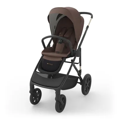 Produktbild von Kinderkraft PRIME 3 Kinderwagen 3-in-1 mit Babyschale MINK PRO 2, leicht faltbar große Räder, 8/12 Einhand-Faltung Travel System, Braun