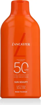 Produktbild von Lancaster Sun Beauty Body Milk SPF 50, Sonnenmilch, Körper, Flasche, Feuchtigkeitsspendend, Schutz, Reparatur, Jeder Hauttyp, 400 ml