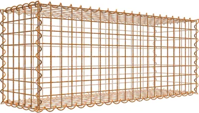 Produktbild von Rostige Gabione 100 cm x 40 cm x 30 cm (L x H x T), Maschenweite 5 cm x 5 cm, Spirale
