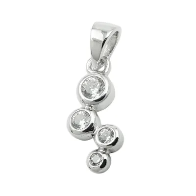 Produktbild von Anhänger 12x6mm Zirkonias glänzend rhodiniert Silber 925 silber 12x6mm