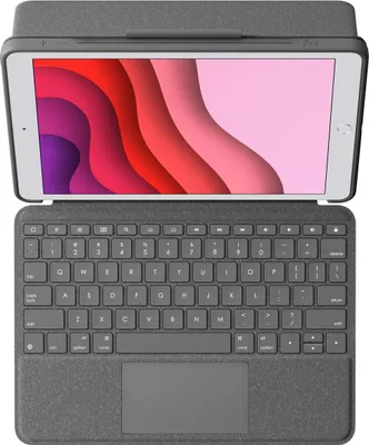 Produktbild von Logitech Combo Touch - Tastatur und Foliohülle - mit Trackpad - hintergrundbeleuchtet - Apple Smart connector - QWERTY - Italienisch - Graphite - für Apple 10.2-inch iPad (7. Generation, 8. Generation, 9. Generation)