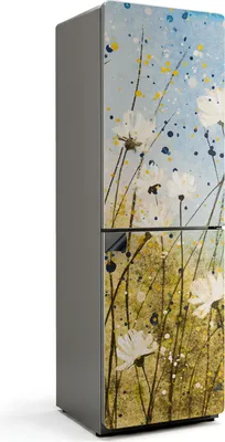 Zdjęcie produktu dla Akwarelowa delikatna łąka - Magnetyczna osłona na lodówkę - Folia dekoracyjna magnetyczna do kuchni - Magnes na lodówkę deco - Samoprzylepna tablica magnetyczna - Folia magnetyczna na drzwi lodówki - 60x190 cm