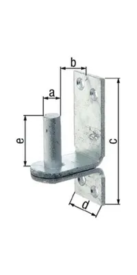 Produktbild von ALBERTS Kloben auf Platte, feuerverzinkt, Dorn Ø20 mm, Abstand 35 mm, Platte HxB189x60 mm